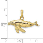 FJC Finejewelers 10 kt Yellow Gold 2-D Whale Charm 10 x 25 mm