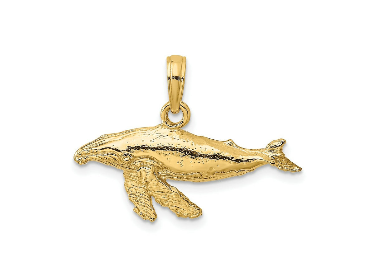 FJC Finejewelers 10 kt Yellow Gold 2-D Whale Charm 10 x 25 mm