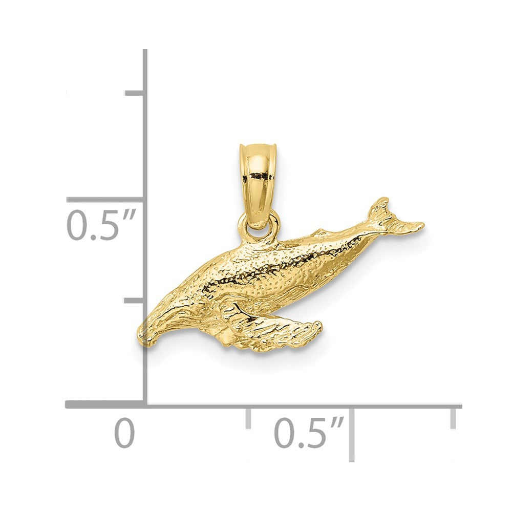 FJC Finejewelers 10 kt Yellow Gold 2-D Whale Charm 18 x 7 mm
