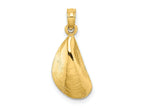 FJC Finejewelers 10 kt Yellow Gold 2-D Polished Mussel Shell Charm 16 x 8 mm