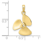 FJC Finejewelers 10 kt Yellow Gold 3-D Polished Three Blade Propeller Charm 25 x 16 mm
