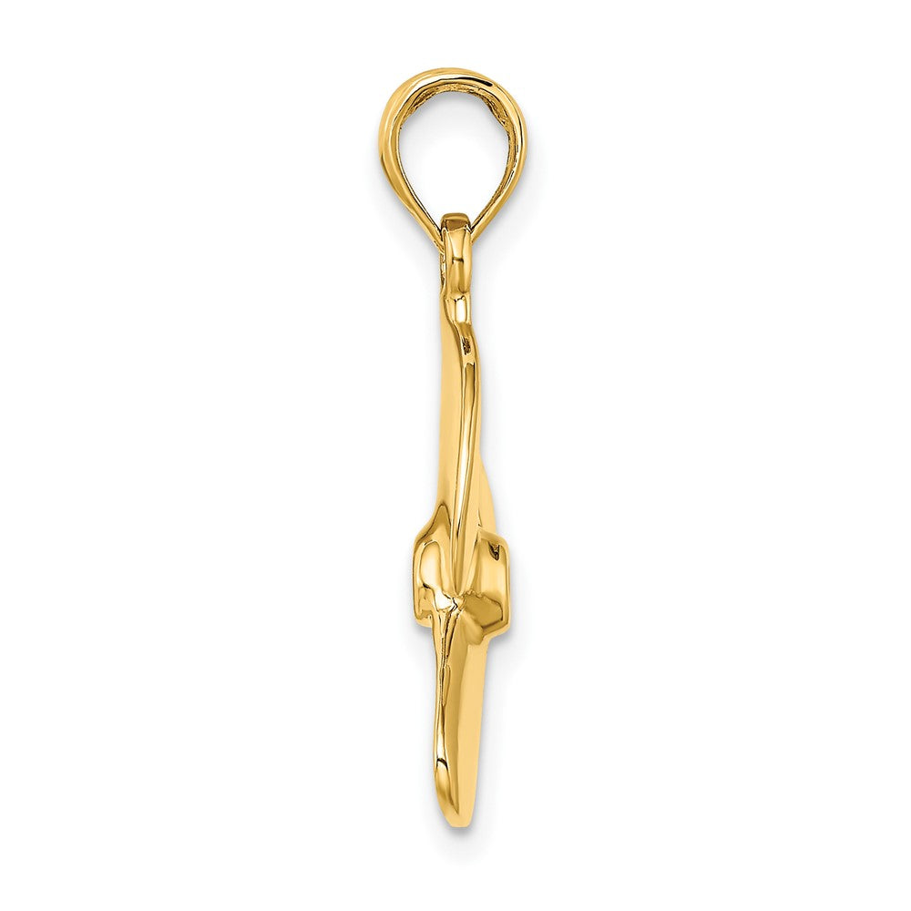 FJC Finejewelers 10 kt Yellow Gold 3-D Polished Three Blade Propeller Charm 25 x 16 mm