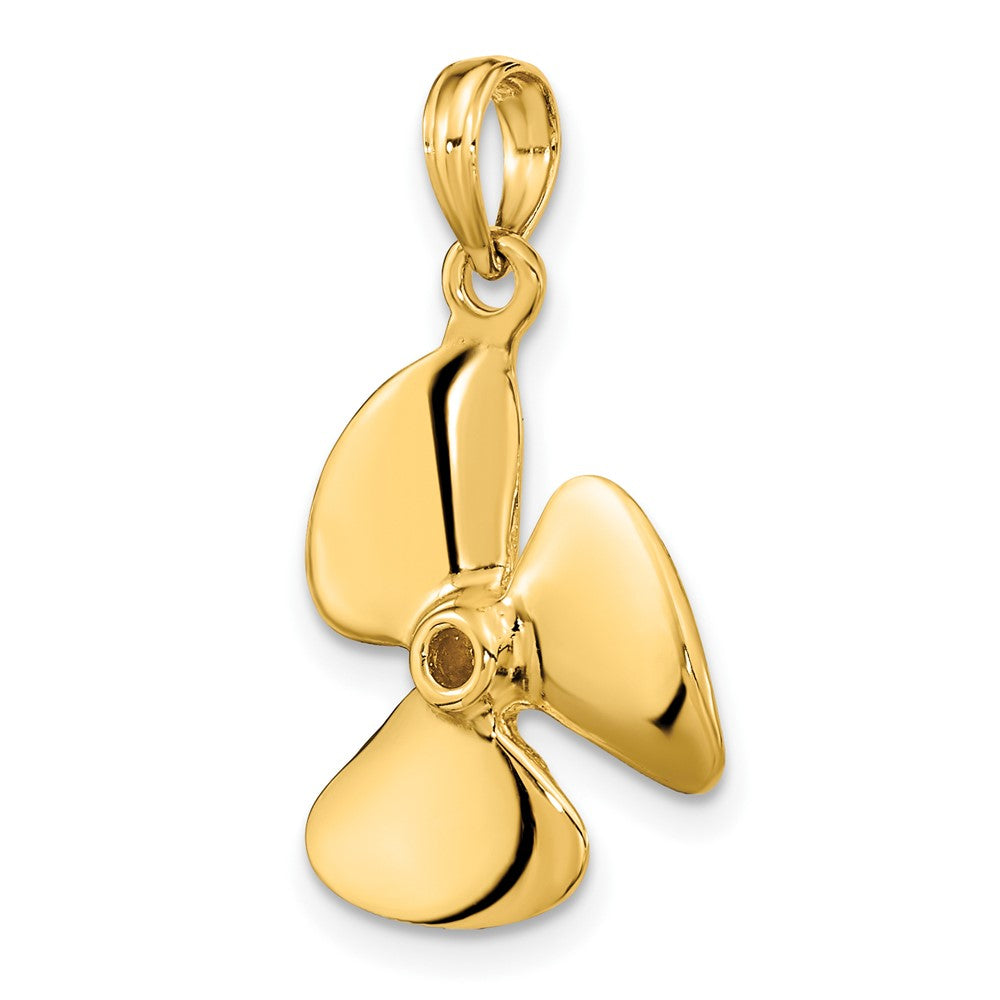 FJC Finejewelers 10 kt Yellow Gold 3-D Polished Three Blade Propeller Charm 25 x 16 mm
