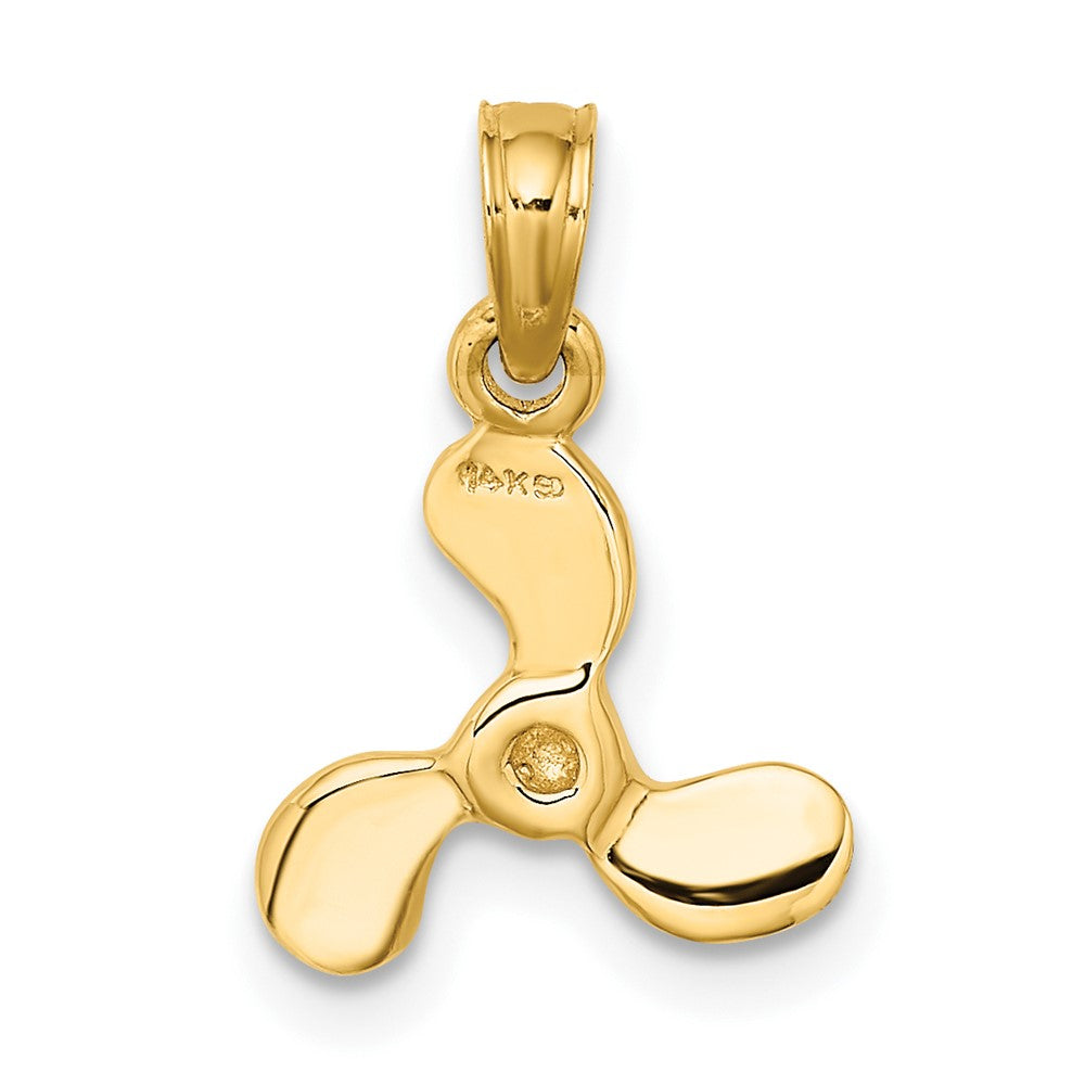 FJC Finejewelers 10 kt Yellow Gold 3-D Polished Mini Three Blade Propeller Charm 15 x 10 mm