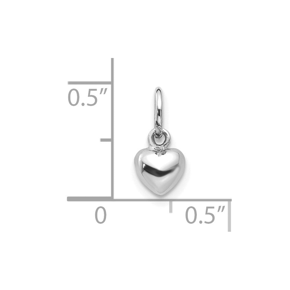FJC Finejewelers 10 kt White Gold Themed Solid Polished Plain Puffed Heart Charm 12 mm x 5 mm