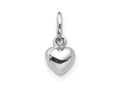 FJC Finejewelers 10 kt White Gold Themed Solid Polished Plain Puffed Heart Charm 12 mm x 5 mm