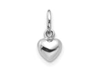 FJC Finejewelers 10 kt White Gold Themed Solid Polished Plain Puffed Heart Charm 12 mm x 5 mm