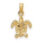 FJC Finejewelers 10 kt Yellow Gold 3-D Mini Sea Turtle Charm 11 x 10 mm