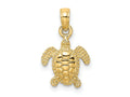 FJC Finejewelers 10 kt Yellow Gold 3-D Mini Sea Turtle Charm 11 x 10 mm