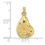 FJC Finejewelers 10 kt Yellow Gold 2-D Textured / Polished Oyster Shell Charm 17 x 13 mm