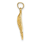 FJC Finejewelers 10 kt Yellow Gold 2-D Textured / Polished Oyster Shell Charm 17 x 13 mm