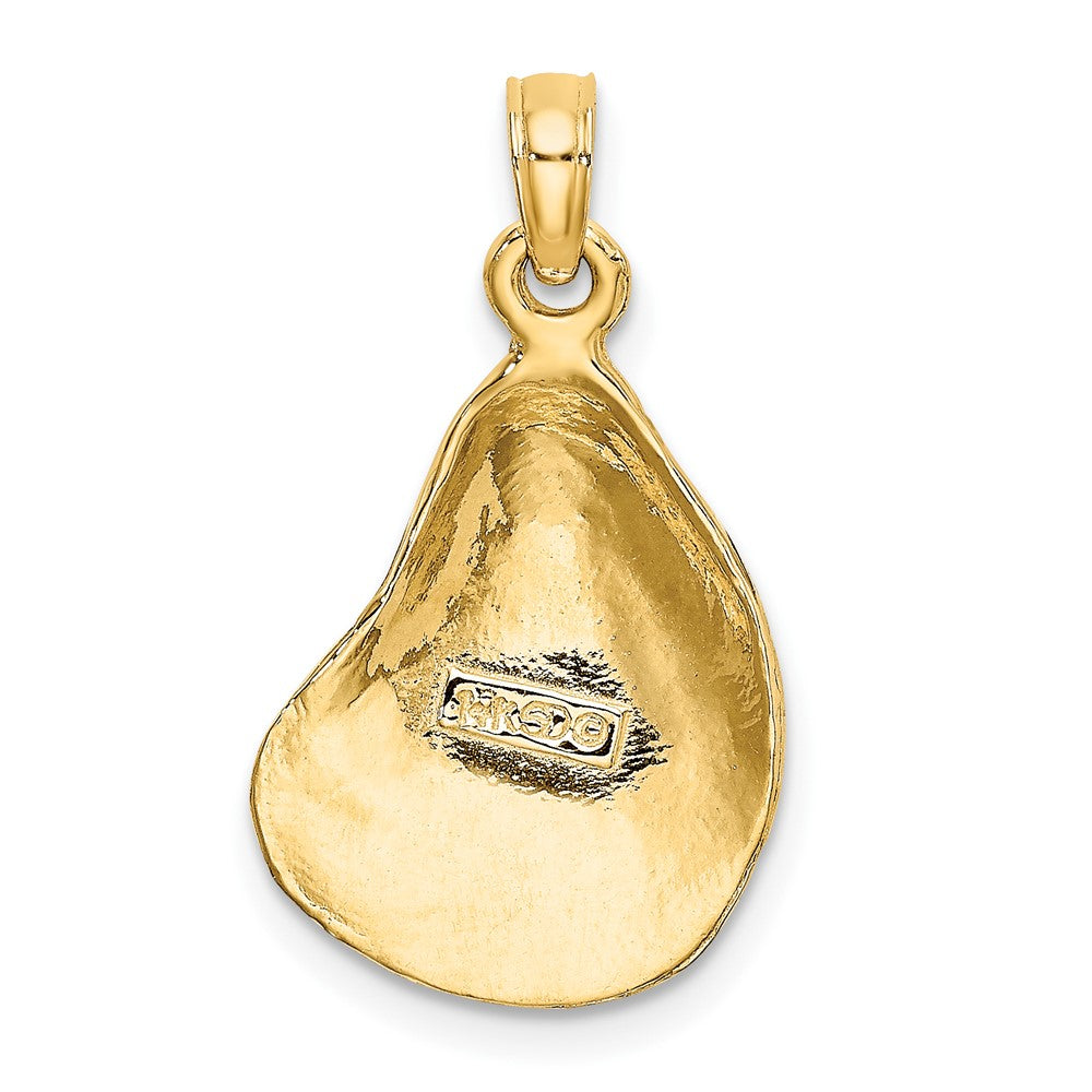 FJC Finejewelers 10 kt Yellow Gold 2-D Textured / Polished Oyster Shell Charm 17 x 13 mm