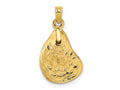 FJC Finejewelers 10 kt Yellow Gold 2-D Textured / Polished Oyster Shell Charm 17 x 13 mm