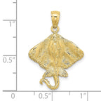 FJC Finejewelers 10 kt Yellow Gold 2-D Stingray Charm 21 x 20 mm