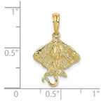 FJC Finejewelers 10 kt Yellow Gold 2-D Stingray Charm 15 x 15 mm