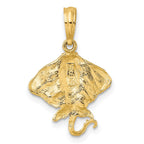 FJC Finejewelers 10 kt Yellow Gold 2-D Stingray Charm 15 x 15 mm