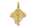 FJC Finejewelers 10 kt Yellow Gold 2-D Stingray Charm 19 x 19 mm