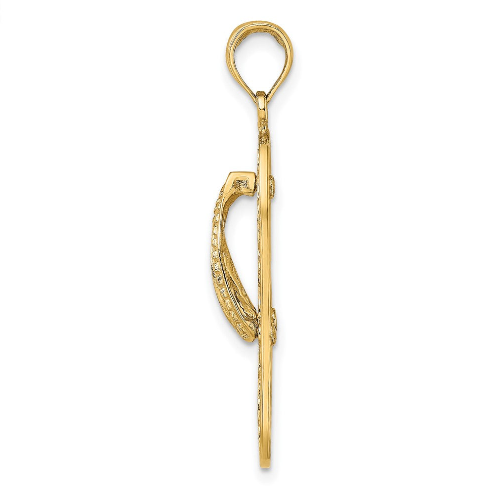 FJC Finejewelers 10 kt Yellow Gold Triple Turtle Flip-Flop Charm 32 x 11 mm