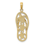 FJC Finejewelers 10 kt Yellow Gold Triple Turtle Flip-Flop Charm 32 x 11 mm