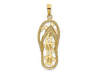 FJC Finejewelers 10 kt Yellow Gold Triple Turtle Flip-Flop Charm 32 x 11 mm