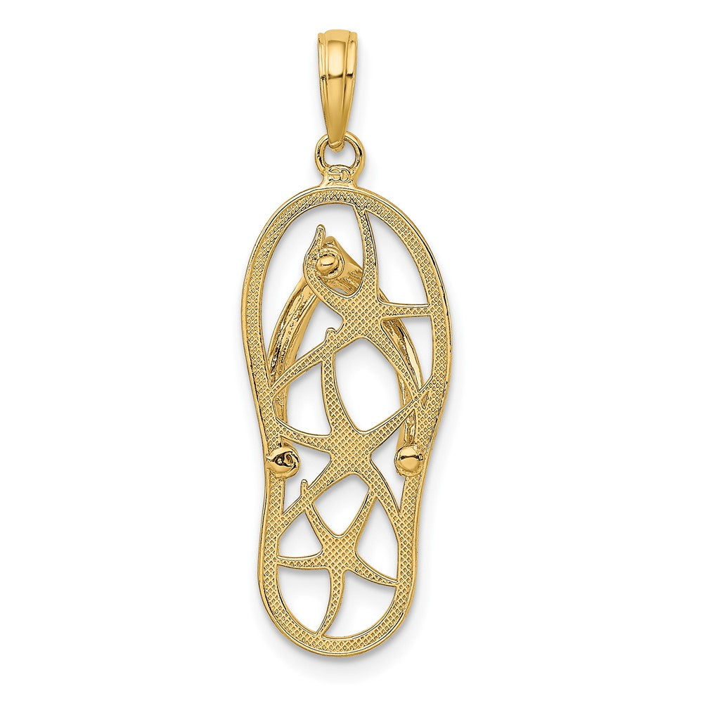 FJC Finejewelers 10 kt Yellow Gold Multi Starfish Flip-Flop Charm 32 x 11 mm