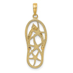 FJC Finejewelers 10 kt Yellow Gold Multi Starfish Flip-Flop Charm 32 x 11 mm