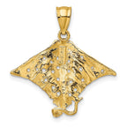 FJC Finejewelers 10 kt Yellow Gold 2-D Spotted Eagle Ray with Holes Charm 19 x 25 mm