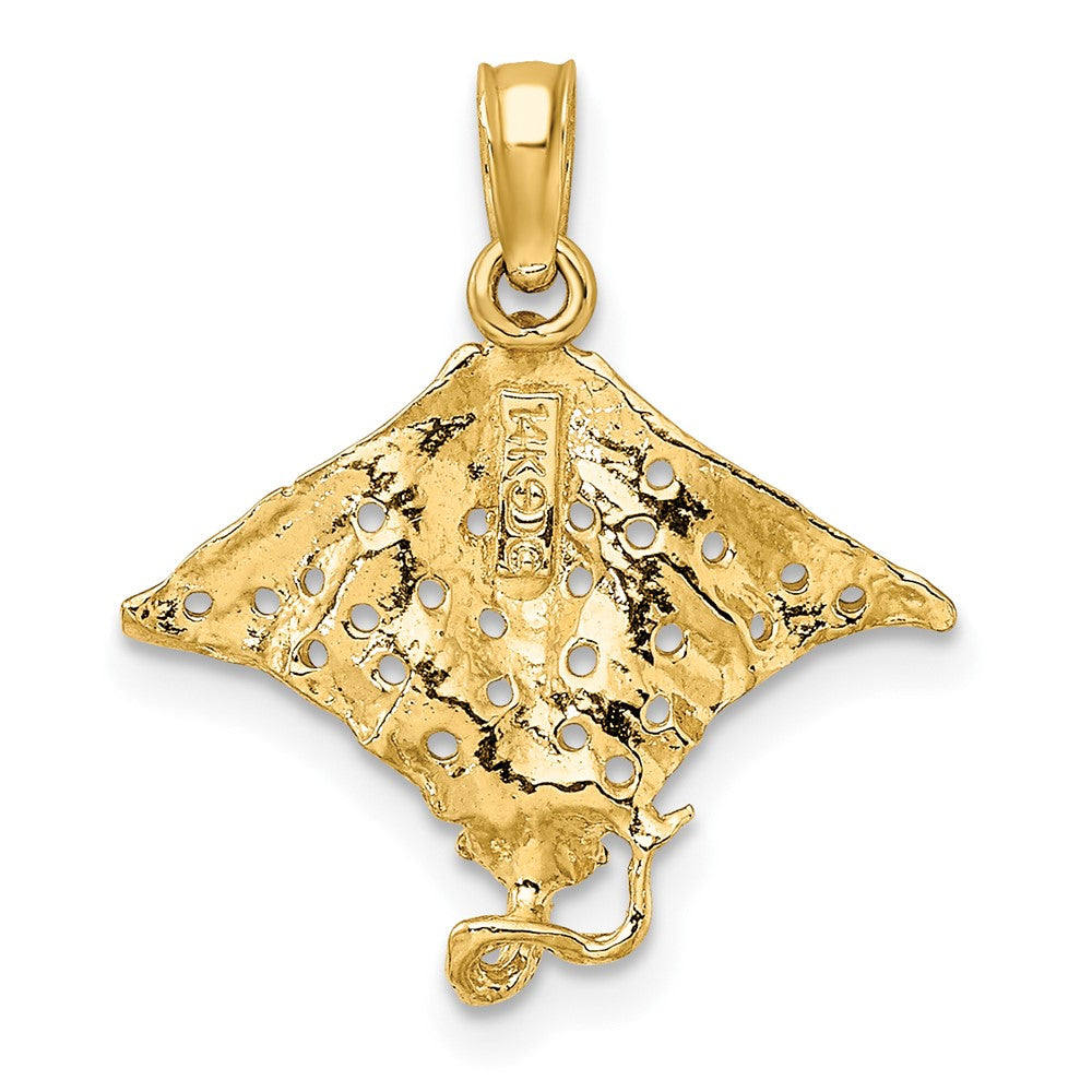 FJC Finejewelers 10 kt Yellow Gold 2-D Spotted Eagle Ray with Holes Charm 15 x 18 mm