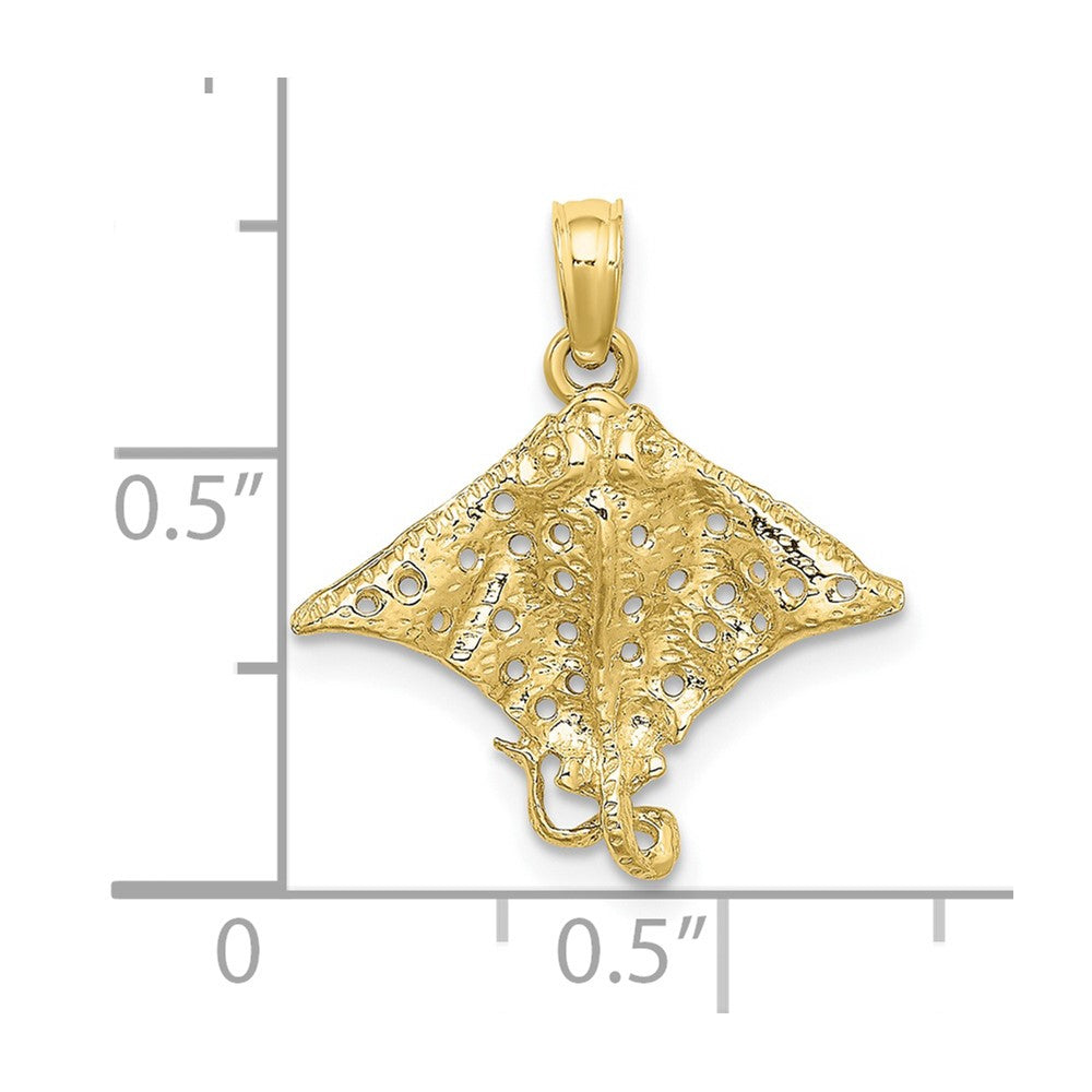 FJC Finejewelers 10 kt Yellow Gold 2-D Spotted Eagle Ray with Holes Charm 15 x 18 mm