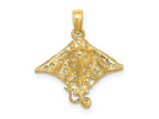 FJC Finejewelers 10 kt Yellow Gold 2-D Spotted Eagle Ray with Holes Charm 15 x 18 mm