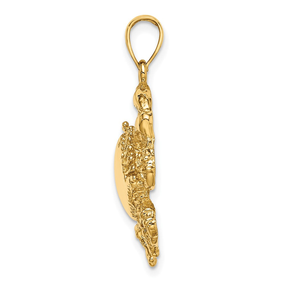 FJC Finejewelers 10 kt Yellow Gold 2-D Crab Charm 20 x 23 mm