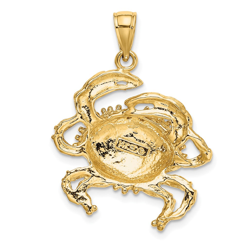 FJC Finejewelers 10 kt Yellow Gold 2-D Crab Charm 20 x 23 mm