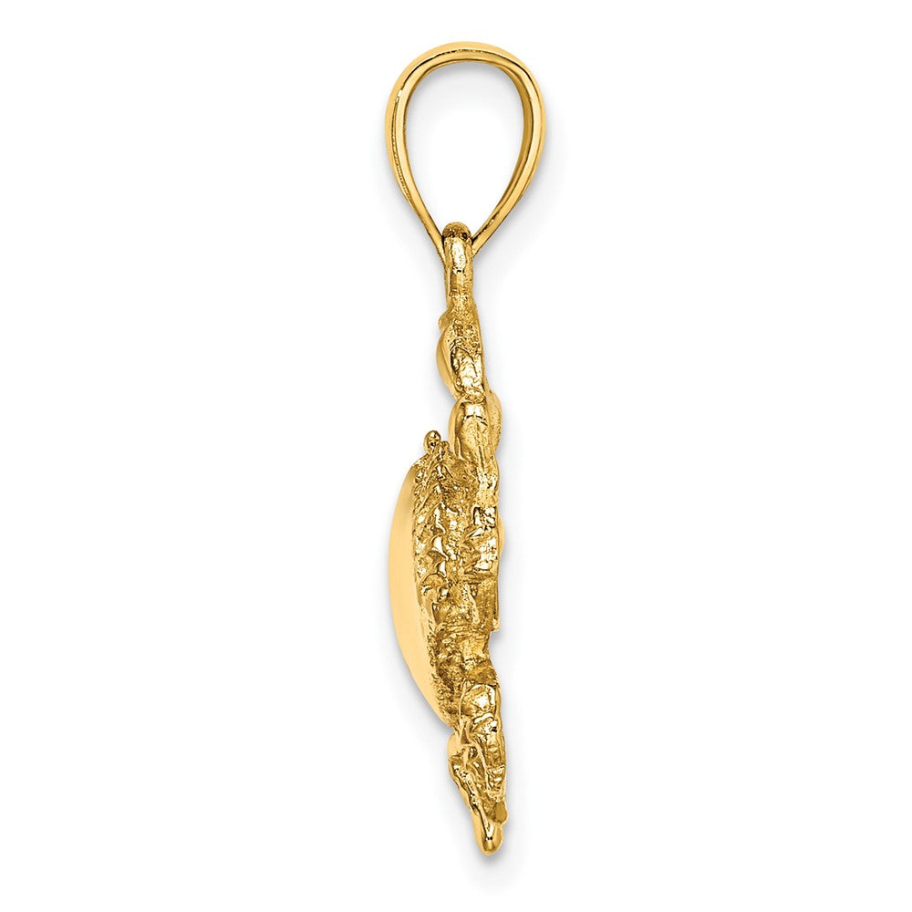 FJC Finejewelers 10 kt Yellow Gold 2-D Crab Charm 18 x 17 mm