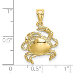 FJC Finejewelers 10 kt Yellow Gold 2-D Crab Charm 18 x 17 mm