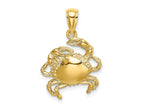 FJC Finejewelers 10 kt Yellow Gold 2-D Crab Charm 18 x 17 mm