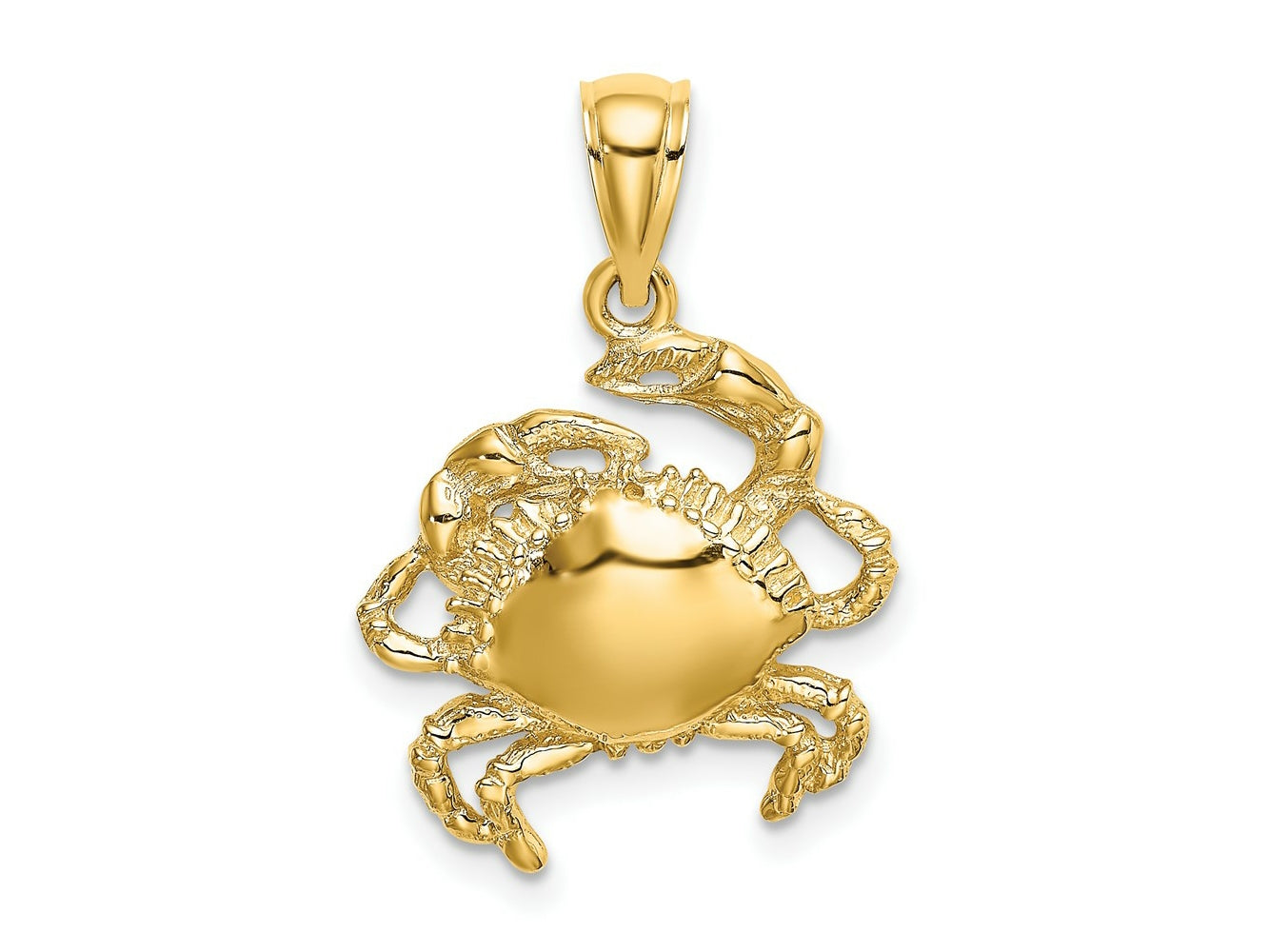 FJC Finejewelers 10 kt Yellow Gold 2-D Crab Charm 18 x 17 mm