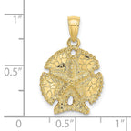 FJC Finejewelers 10 kt Yellow Gold 2-D Sand Dollar W/ Star Charm 19 x 17 mm