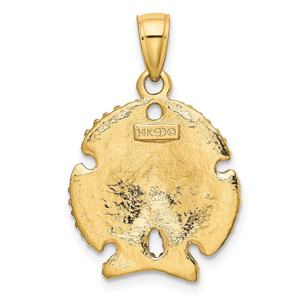 FJC Finejewelers 10 kt Yellow Gold 2-D Sand Dollar W/ Star Charm 19 x 17 mm