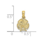FJC Finejewelers 10 kt Yellow Gold Sand Dollar W/Star 9 x 9 mm