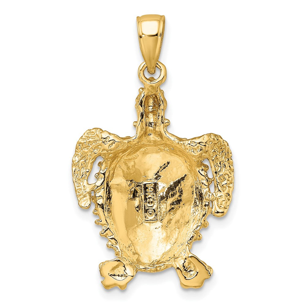 FJC Finejewelers 10 kt Yellow Gold 2-D Sea Turtle W/ Spiny Shell Charm 25 x 19 mm