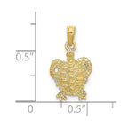 FJC Finejewelers 10 kt Yellow Gold 2-D Sea Turtle with Spiny Shell Charm 13 x 11 mm