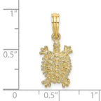 FJC Finejewelers 10 kt Yellow Gold 2-D Land Turtle Charm 14 x 9 mm