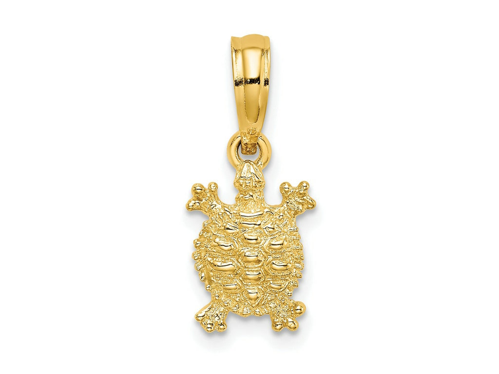 FJC Finejewelers 10 kt Yellow Gold 2-D Land Turtle Charm 10 x 7 mm