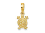 FJC Finejewelers 10 kt Yellow Gold 2-D Land Turtle Charm 10 x 7 mm