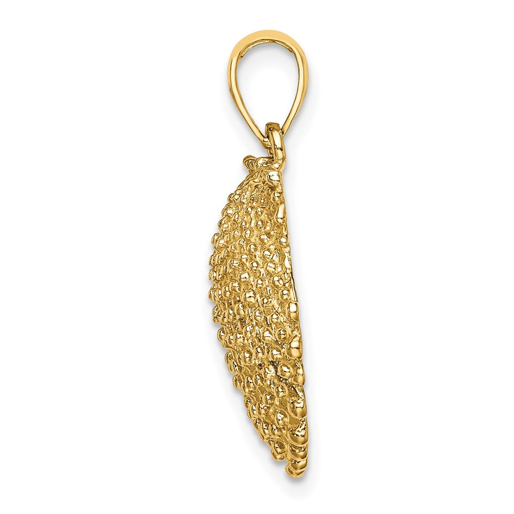 FJC Finejewelers 10 kt Yellow Gold 2-D Beaded Scallop Shell Charm 18 x 17 mm