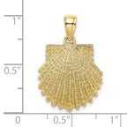 FJC Finejewelers 10 kt Yellow Gold 2-D Beaded Scallop Shell Charm 18 x 17 mm