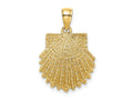 FJC Finejewelers 10 kt Yellow Gold 2-D Beaded Scallop Shell Charm 18 x 17 mm