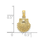 FJC Finejewelers 10 kt Yellow Gold 2-D Beaded Scallop Shell Charm 11 x 10 mm