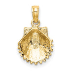 FJC Finejewelers 10 kt Yellow Gold 2-D Beaded Scallop Shell Charm 11 x 10 mm