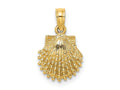 FJC Finejewelers 10 kt Yellow Gold 2-D Beaded Scallop Shell Charm 11 x 10 mm